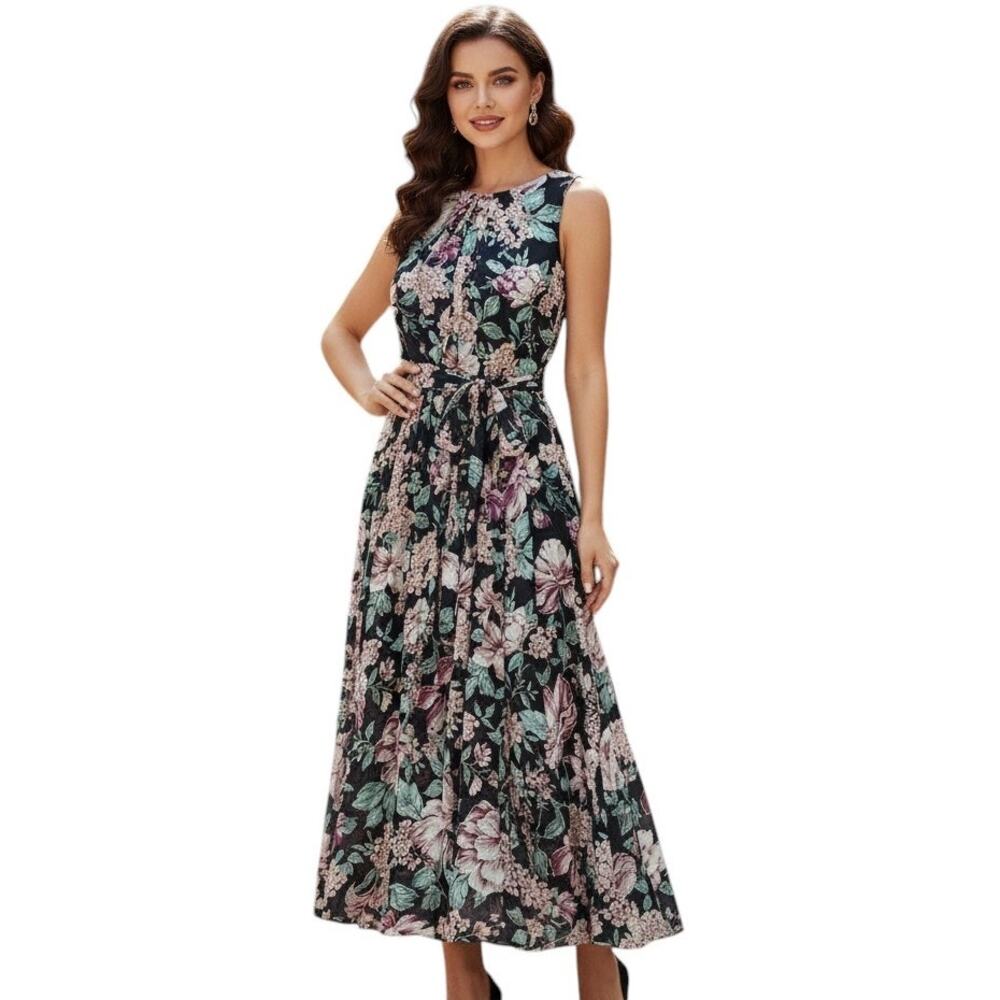 Alexa B Nites Floral A Line Maxi Dress Petite, 8P